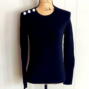 Lilly Pulitzer Morgan Jeweled  Black Long Sleeve Sweater Size XXS  Pre loved